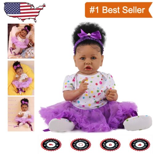 Lifelike 22.8-Inch Reborn Baby Doll - Soft Body African American Girl Gift Set