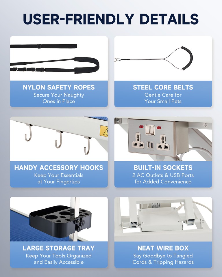 COZ Electric Lift Hydraulic Dog Grooming Table Adjustable Pet Grooming
