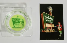 Holiday Inn Tampa Florida vintage postcard and glass ashtray