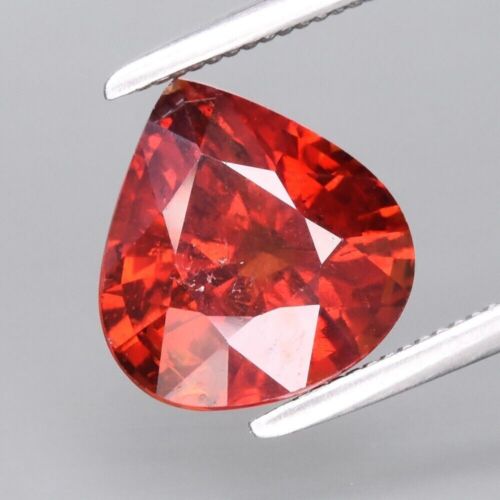 2.93ct 8.8x8.3mm Pear Natural Orange Spessartite Garnet, Namibia Gemstone