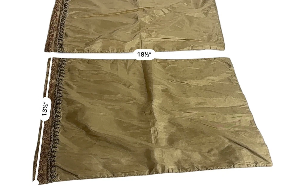 Milli Home Marsha Cutler Juego de 2 manteles de mesa de cena con cuentas doradas Foto 3 de 4