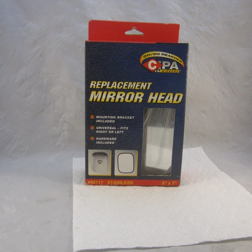 UNIVERSAL REPLACEMENT MIRROR HEAD 5 X 7 Inch STAINLESS HOUSING Fit Trucks