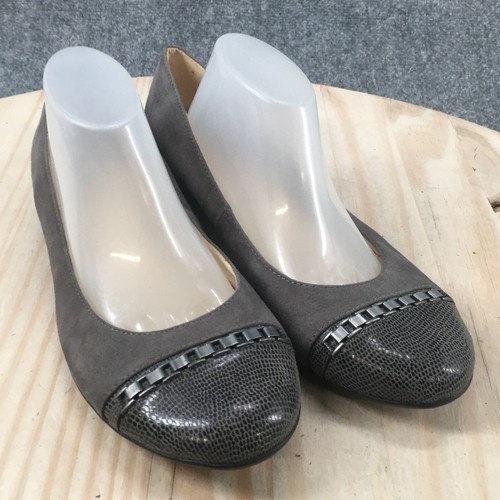 Naturalizer Zapatos Mujer 7 M N5 Hamley Confort Ballet Planos Sin Cordones Tela Gris - Imagen 3 de 16