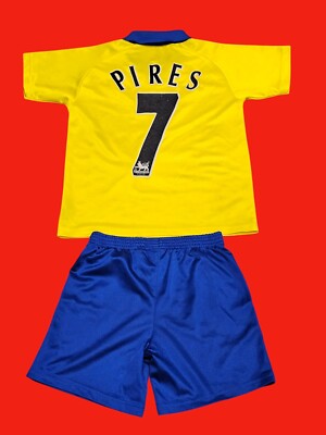 Authentic Nike Kids L Arsenal Away Kit Yellow O2 2003 - 2004