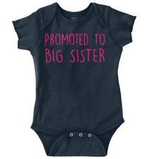 Promoted To Big Sister Older Daughter Shower Girls Baby Infant Romper Newborn