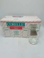 Corelle "Winter Holly" Eight (8) New In Box - 16 Ounce Glassware Coolers