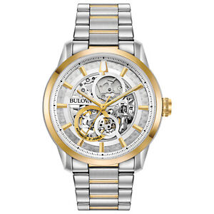 Bulova Men's Automatic Sutton Skeleton Dial Two-Tone Bracelet 43mm Watch 98A214 - Click1Get2 Coupon