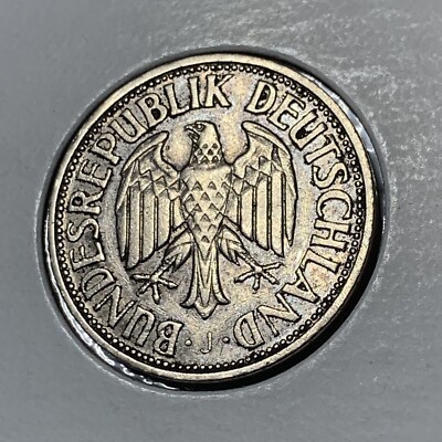 1950-J GERMANY 1 Deutsche Mark Coin ~ Bundesrepublik