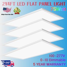 4pack 2x4Ft LED Panel Light 75W Drop Ceiling Flat Recessed Troffer Lamp 7800lm