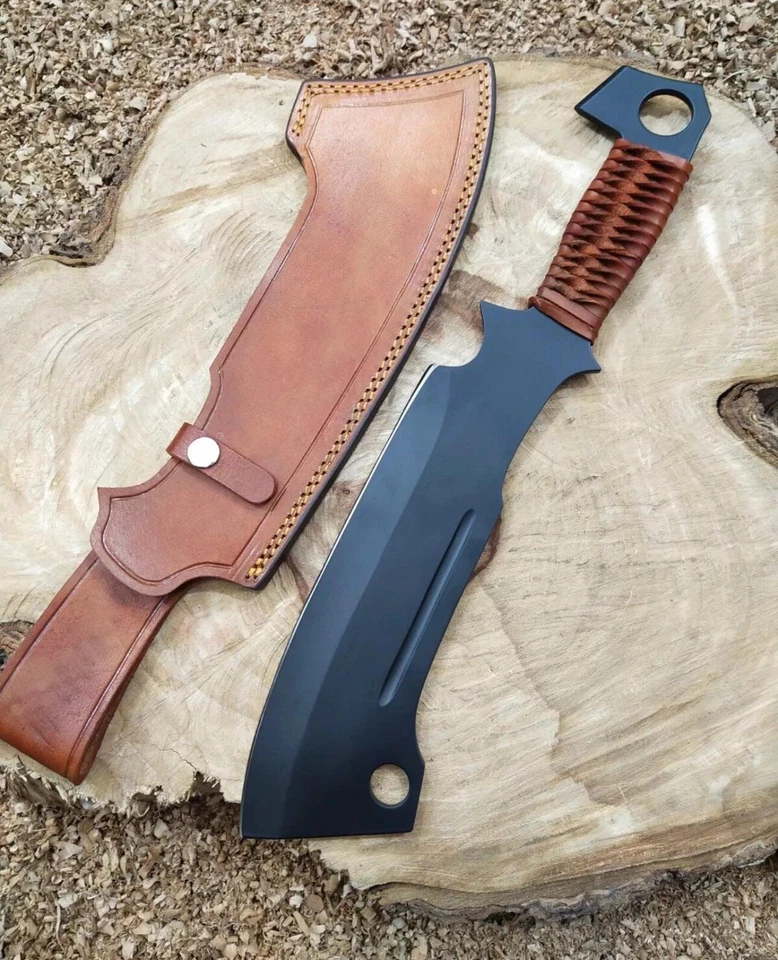 CUCHILLO DE CAZA TÁCTICO de acero D2 hecho a mano personalizado viene con funda Foto 4 de 4