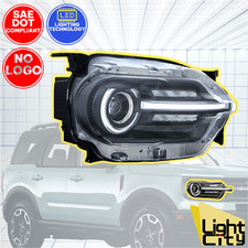 [FULL LED] For 2021-2024 Ford Bronco SPORT Passenger Headlight w/ LED HALO RH