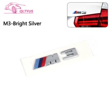 FOR BMW Silver Trunk Emblem M3 Small Lettering Decal Badge