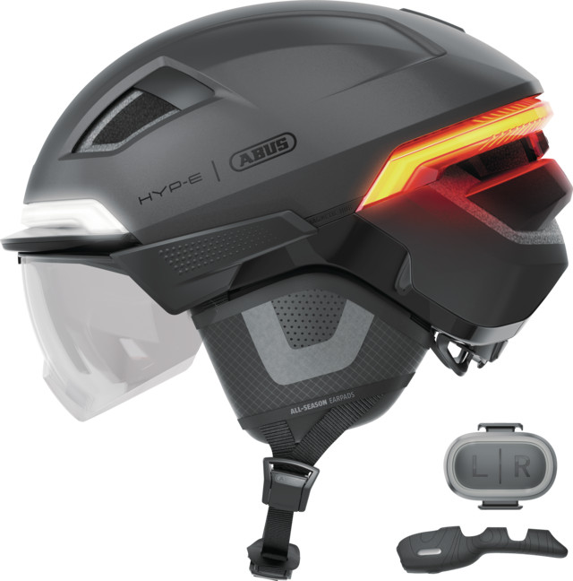 Bike Helmet E Bike with Light ABUS HYP-E BLACE Volcano Titan