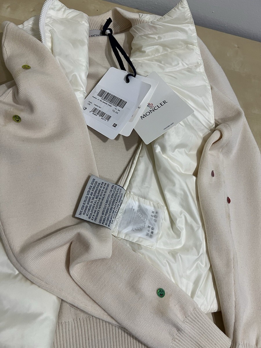 Moncler Maglia Tricot women cream puffer Cardigan sweater down XS