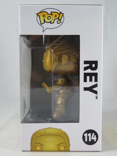 Star Wars Funko Pop - Rey (Metallic Gold) - No. 114 - Free Protector - Picture 2 of 10