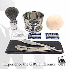 GBS Men's Beard Shaping And Barber Shaving Kit - Gift Box, Stainless Barber Shav