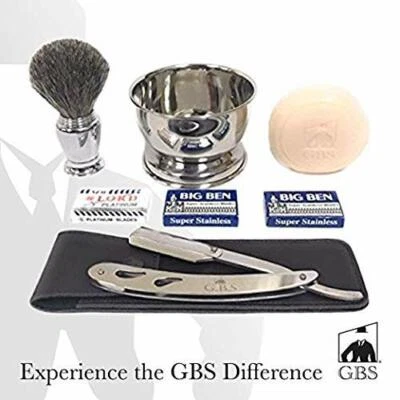 G.B.S GBS Men's Beard Shaping And Barber Shaving Kit - Gift Box, Stainless Barber Shav