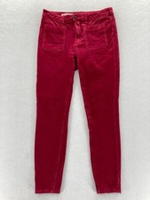 Pilcro and the Letterpress Corduroy Pant Women's 26 High Rise Skinny Red Stretch
