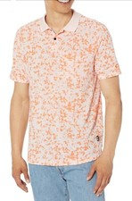 New Oakley Golf Sand Camo Panel Polo Shirt Hydrolix Pocket Pastel Orange Sz XL