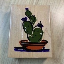 RETIRED Cactus Terracotta Pot ALL NIGHT MEDIA  POSH IMPRESSIONS Rubber Stamp