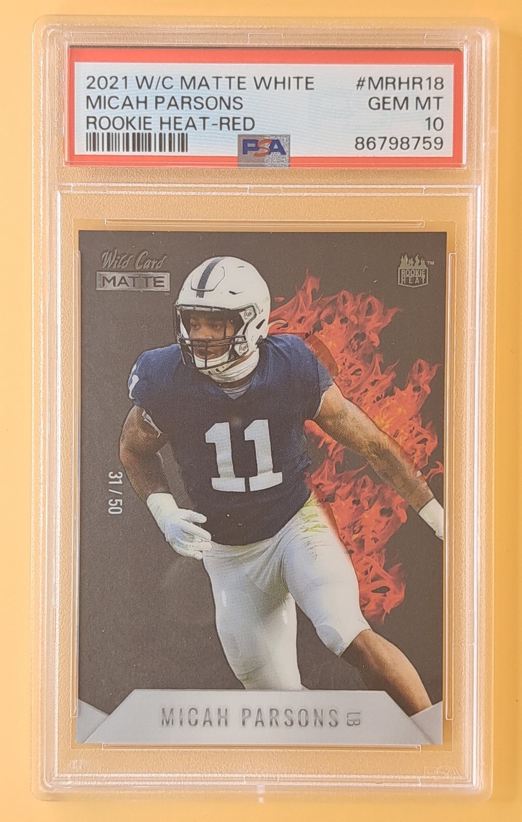 Micah Parsons Wild Card Matte White Rookie Heat #MRHR18 Red