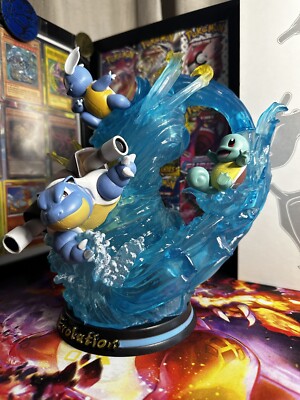 Blastoise Wartortle Squirtle Pokemon Statue Action Figure Illuminate