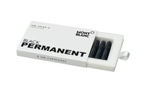 Montblanc Permanent Black Fountain Pen Ink Cartridges 8 Per Box 107757