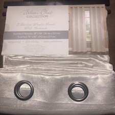 URBAN CHIC CUrtains 2 Blackout window Panels Drapes grommets Beige 38 x 84 NEW