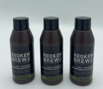 3 Redken Brews Daily Shampoo 1.7oz/50ml TRAVEL Size