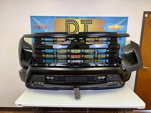Front Upper Bumper Cover For 2022-2024 Chevrolet Silverado 1500 - Direct Replacement, Black Plastic, Durable