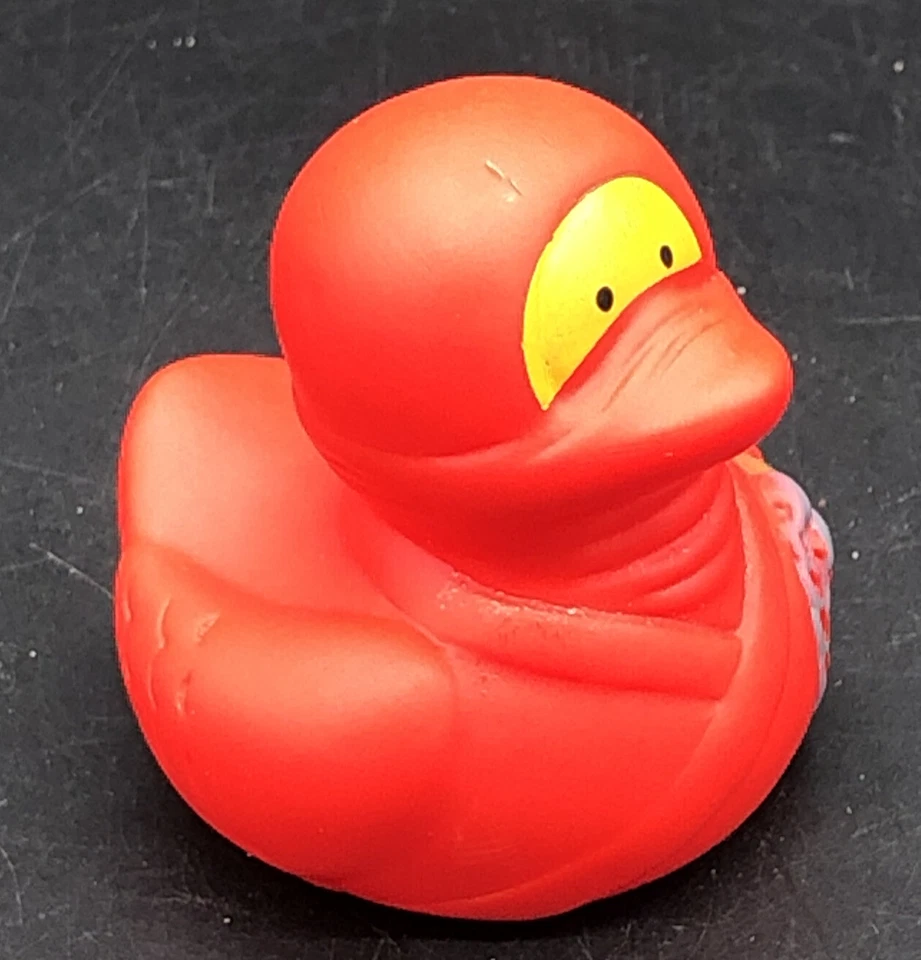 Red Ninja RUBBER DUCKIES Ninja Warrior Hero DuckParty Celebration 2" x 2" - Image 3 of 3