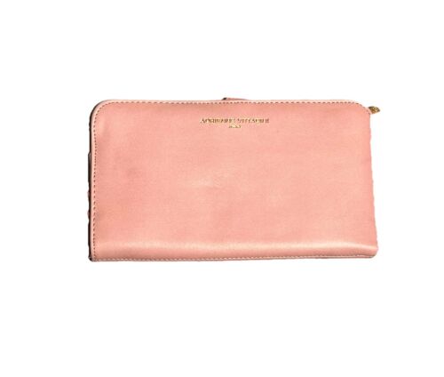 Adrienne Vittadini Wristlet Pink With Gold Logo