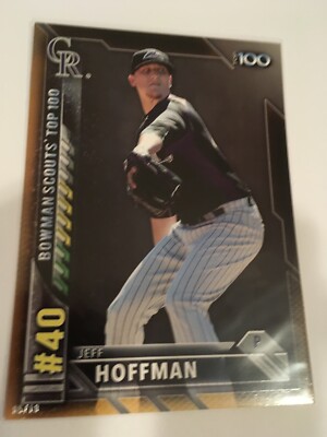 2016 Bowman Scouts Top 100 Jumbo 5x7 Jeff Hoffman Rockies BTP40 # d /10 Gold