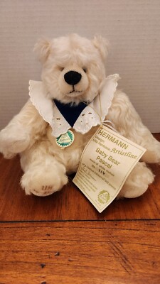 10'' Hermann Baby Bear Pascal White Mohair Teddy Bear #114 of 500