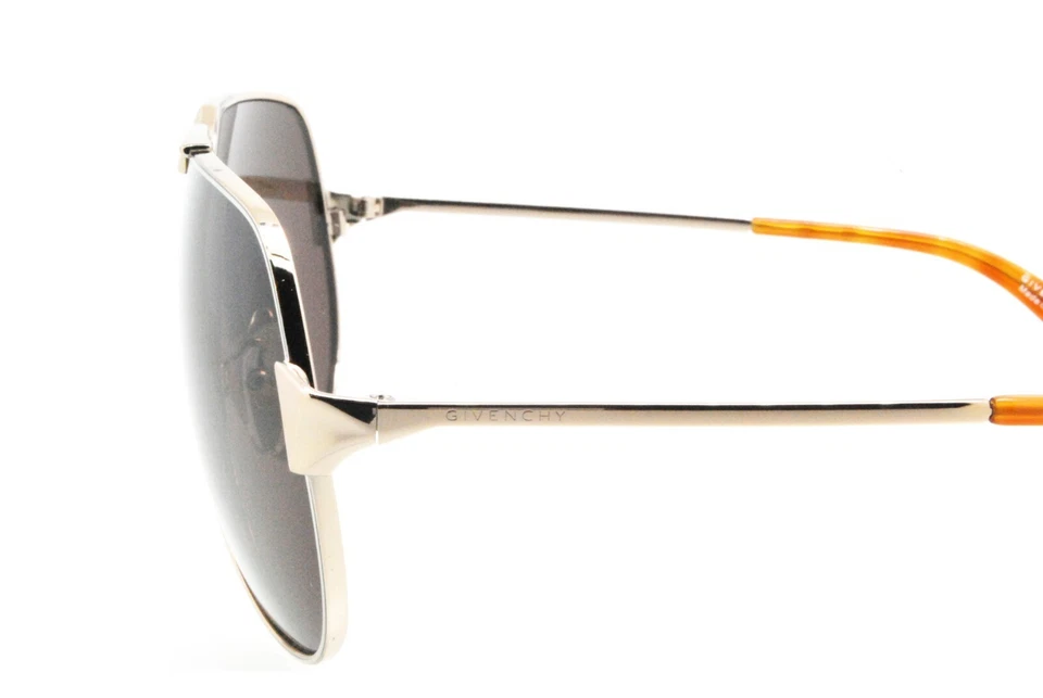 Óculos de sol Givenchy SGV A48 COL. 0678 prata metal aviador piloto 	 - Imagem 3 de 4