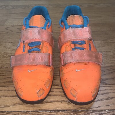 NIKE ROMALEOS 2 WEIGHTLIFTING SHOES ORANGE BLUE WHITE Men's 6.5
