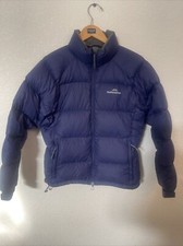Kathmandu Jacket Sz 8 Blue Puffer Goose Down 550 Zip Outdoors Lined Pocket
