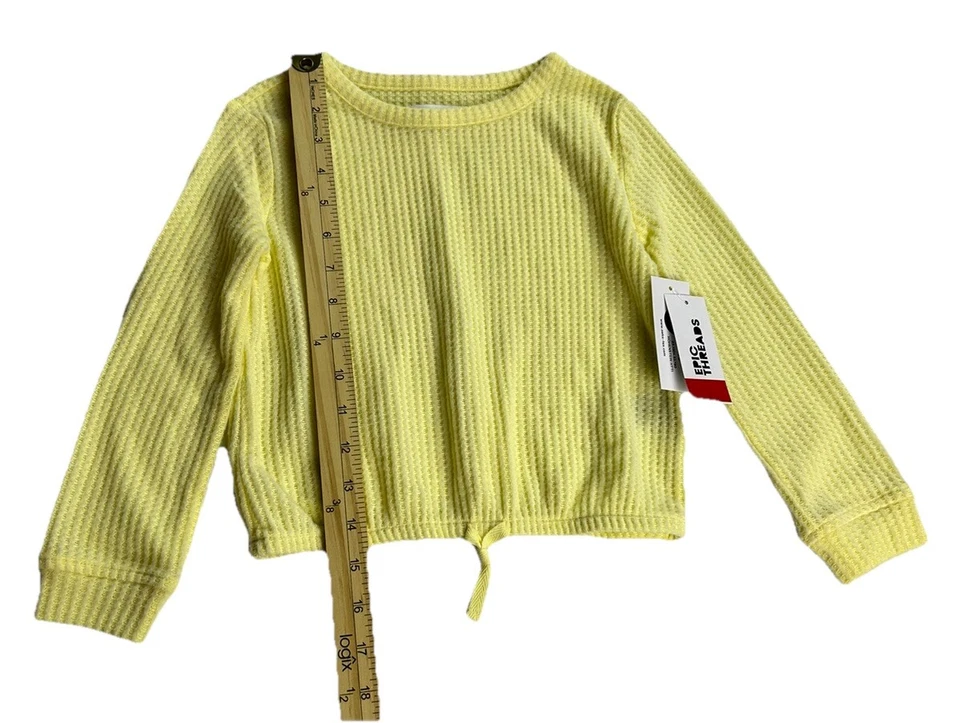 Epic Threads Girls Size 5 Super Soft Yellow Knit L/S OEKO-TEX Pull Over Top NWT - Image 4 of 4