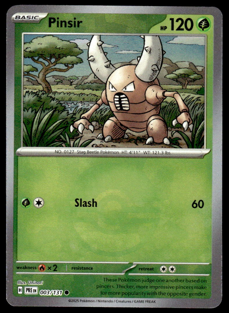 Pokemon TCG SV: Prismatic Evolutions #003/131 Pinsir (Pokeball) NM