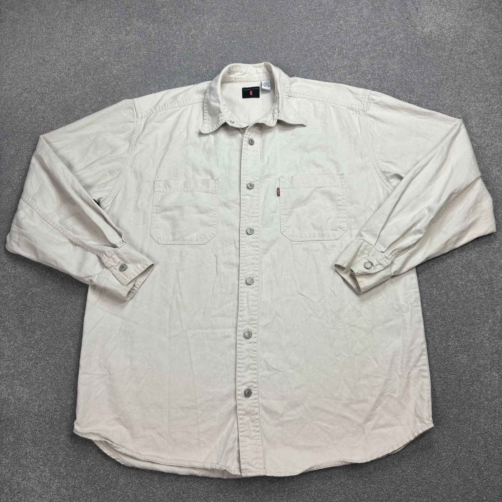 Camisa Levis Denim Adulto X Grande Blanca Rodeo Western Cowboy Red Tab EE....