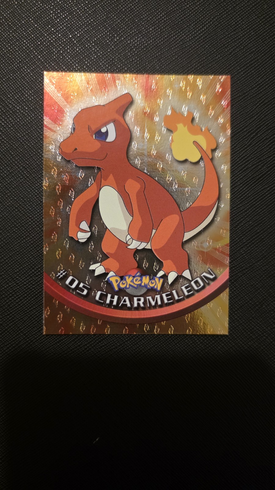 Pokémon CHARMELEON # 05 Raised Flames Foil TV Animation Edition Topps Black Logo