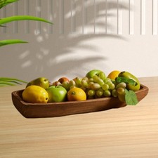 Wooden Dough Bowl Supplies Decorative Bowl for Farmhouse Kitchen Dining Room