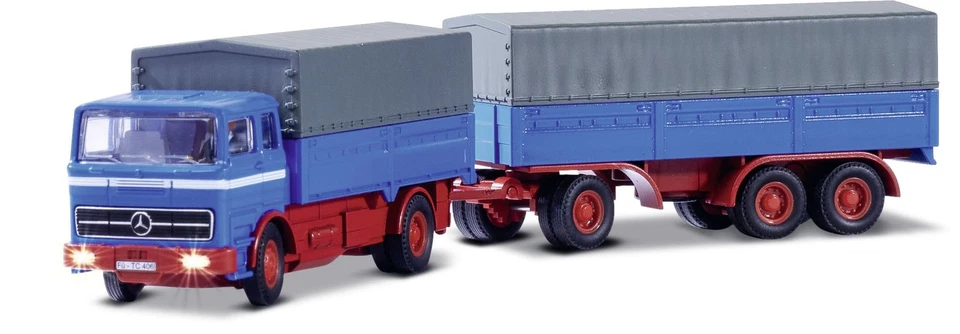 Carson MB 1620 Plane 1:87 RTR blau – für H0-Eisenbahnanlagen mit Anhänger - Bild 2 von 4