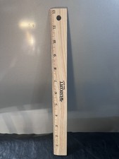 Vintage Westcott 12  Wooden Ruler Wooden  Embossed Logo Wood Metal Edge