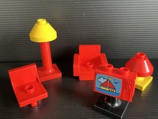 Vintage LEGO Duplo Lamps Chairs TV Front Room Furniture Bundle Collectables