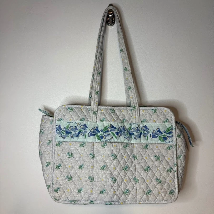 Bolso de Mano Vintage Vera Bradley Acuarela Pañales Retirado 1999 RARO Bluebell Foto 3 de 4