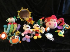 BABY TOYS LOT Lamaze ANIMALS crib stroller mirror rattles hang Mickey Miinnie