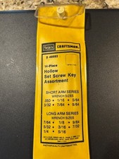 Craftsman 14 Piece Set Hollow Screw Hex Key SAE 46683 Allen Wrench Set