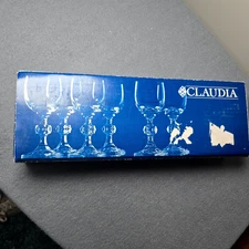 Bohemia Crystal Claudia Cordial Glasses Set of 6 50 ml Faceted Ball Stem Clear