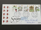 1993 GB Swans Stamps FDC Signed By LORD GRAHAM OF EDMONTON Ltd Edition 3/15